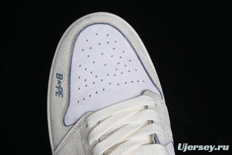 Nike Air Jordan 1 Low AJ1 Bape Collaboration - Custom High-End Retro Basketball Shoes with Light Grey Check - DM9188-008