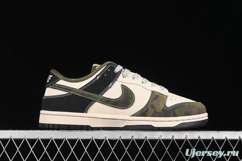 Nike SB Dunk Low Bape Collaboration - Patchwork Camouflage Anniversary Custom Low-Top Casual Sneakers - CH6336-229