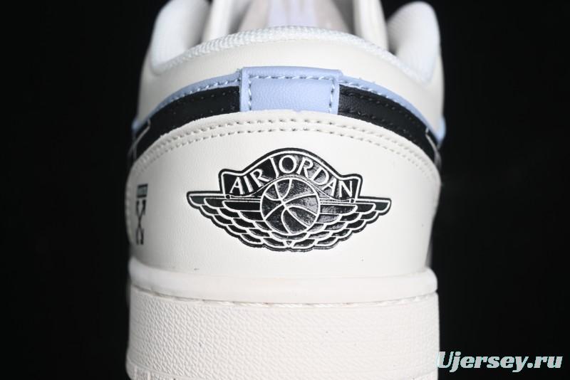Nike Air Jordan 1 Low AJ1 OF Collaboration - Customized Retro Basketball Shoes with 3D Buttons - DM9188-001