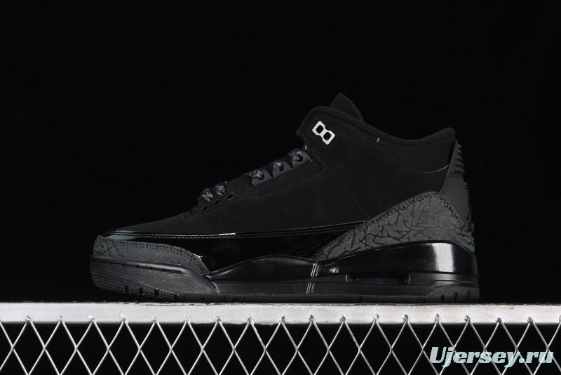 Nike Air Jordan 3 Retro Basketball Shoes in Midnight Black - CT8532-001