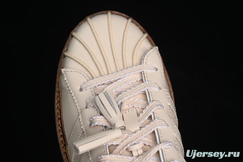 Adidas Superstar Clot Collaboration JQ6117 Preppy Style Shell Toe Casual Sneakers with Perforated Leather Upper - JQ6117