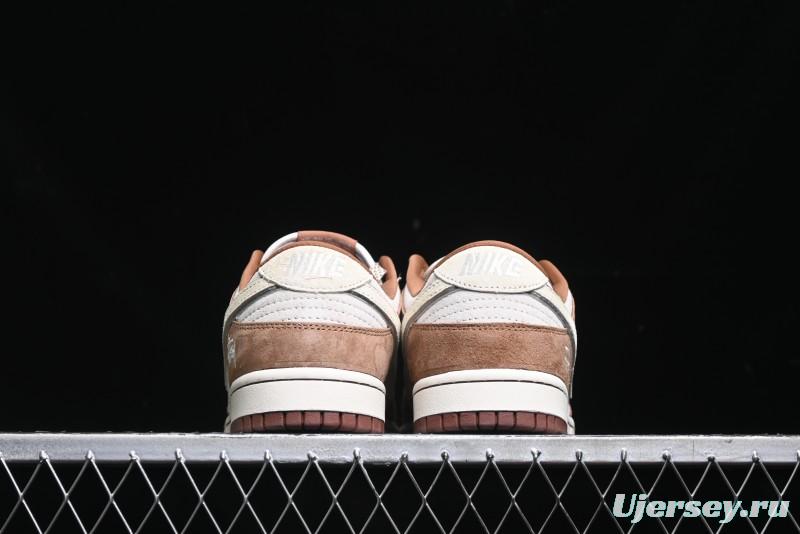 Nike SB Dunk Low Stussy Collaboration - Mummy Brown Anniversary Custom Low-Top Casual Sneakers - XX3168-601