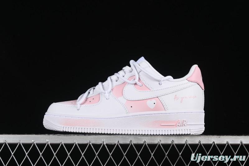 Nike Air Force 1 '07 Low Custom Spray Cherry Blossom Story Low-Top Casual Sneakers - ZH0316-052