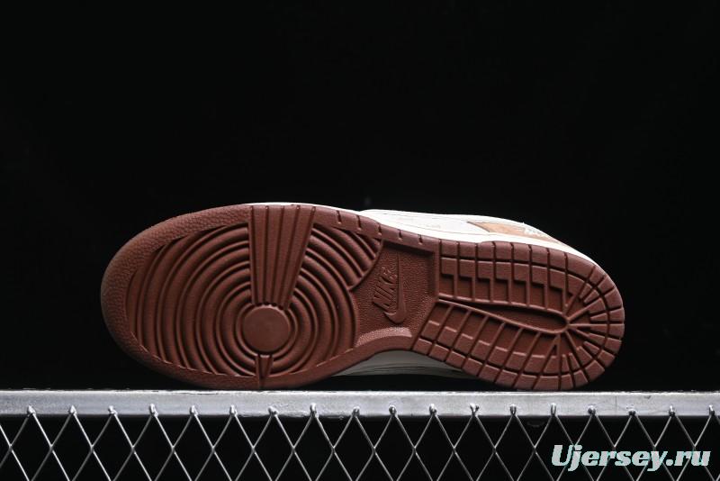 Nike SB Dunk Low Stussy Collaboration - Mummy Brown Anniversary Custom Low-Top Casual Sneakers - XX3168-601