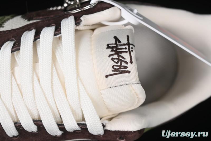 Nike Air Force 1 '07 Low Stussy Collaboration - Green Brown Low-Top Casual Sneakers - KK1988-038
