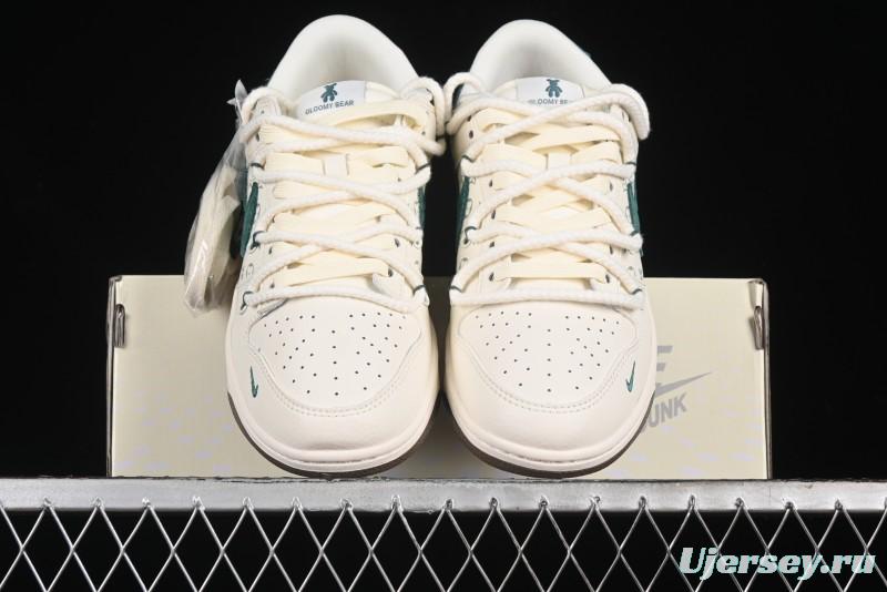 Nike SB Dunk Low Violent Bear Series - Strap Beige Green Check Anniversary High-End Custom Low-Top Casual Sneakers - SJ2068-292