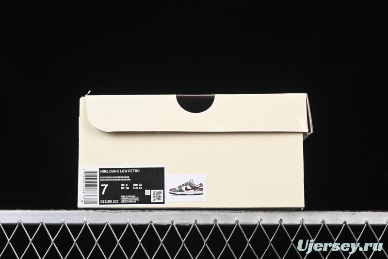 Nike SB Dunk Low Supreme Collaboration - Grey White Red Anniversary Customized Low-Top Casual Sneakers - XS1186-102