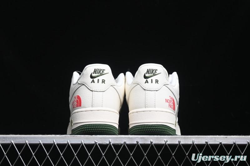 Nike Air Force 1 '07 Low The North Face Collaboration - Beige Red Green Color Block Low-Top Casual Sneakers - XZ6188-011