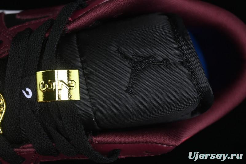 Nike Air Jordan 1 Low AJ1 Black Wine Red Metallic Wings DB6491-600