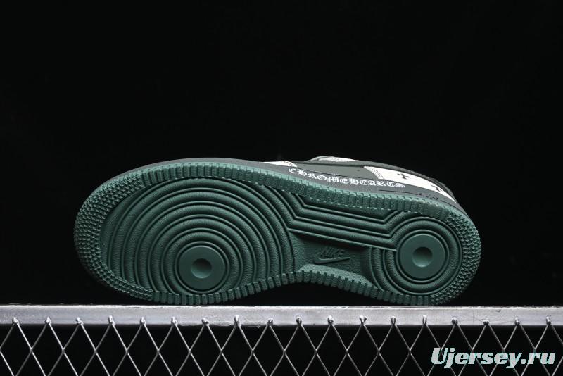 Nike Air Force 1 '07 Low Chrome Hearts Collaboration - Moss Green White Low-Top Casual Sneakers - KK1988-029