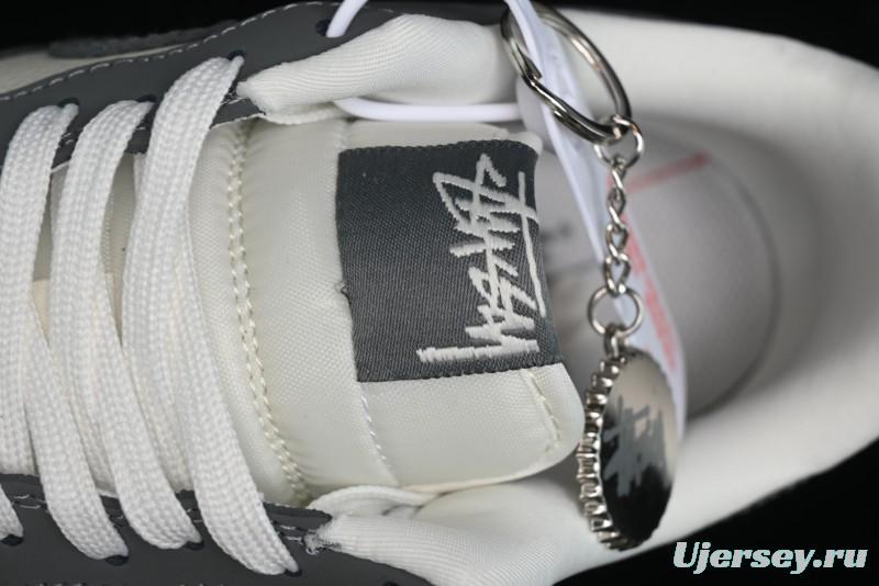 Nike Air Force 1 '07 Low Stussy Collaboration - Light Bone Shadow Low-Top Casual Sneakers - DF0180-008