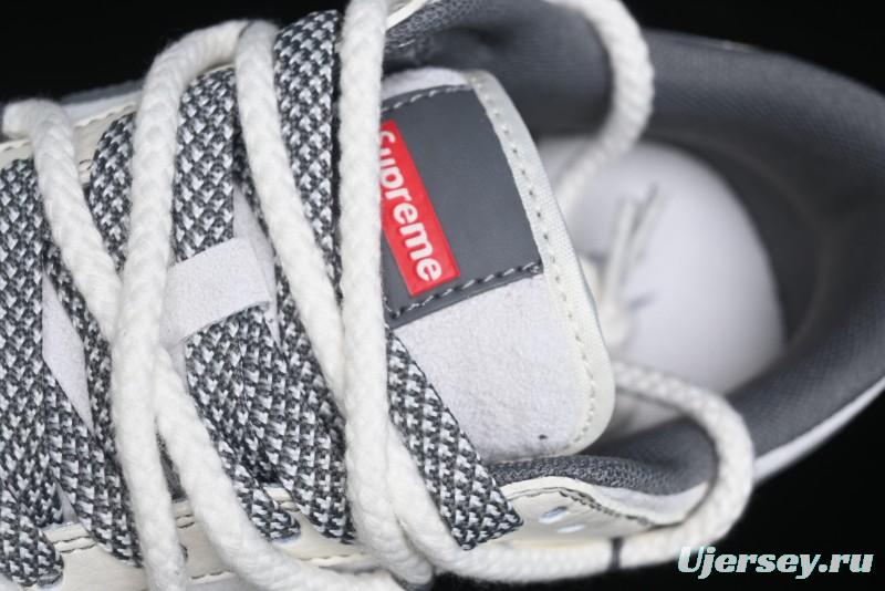 Nike SB Dunk Low Supreme x Stone Island Triple Collaboration - Strap Patch Gray Hook Anniversary High-End Custom Low-Top Casual Skate Shoes - YX5066-203