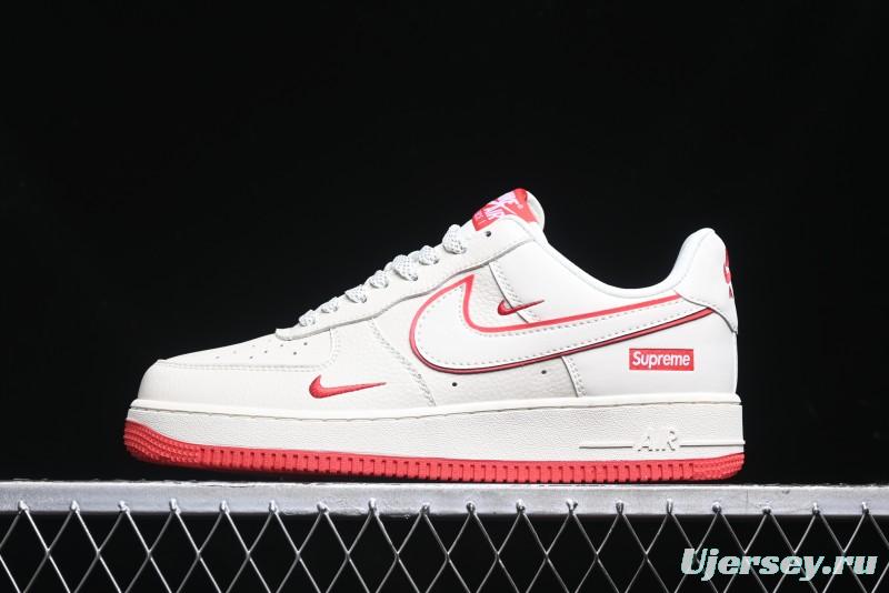 Nike Air Force 1 '07 Low Supreme Casual Sneakers in White/Red - DF0188-011