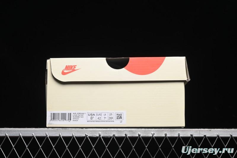 Nike Air Jordan 1 Low OG SP Travis Scott x Fragment Design Collaboration Sneakers - SJ0086-141