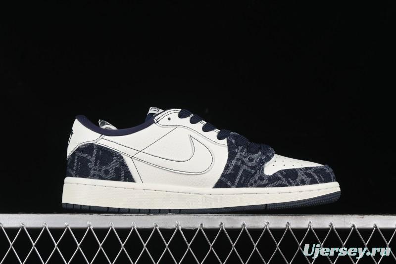 Nike Travis Scott x Fragment Design x Air Jordan 1 Low OG SP AJ1 Retro Sneakers - CH6336-017