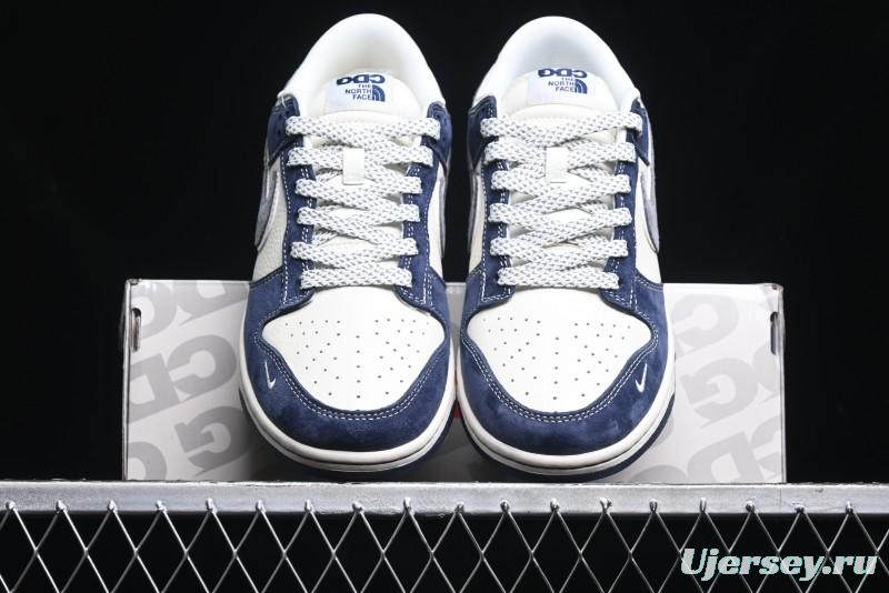 Nike SB Dunk Low The North Face Collaboration - Light Blue Grey Check Anniversary High-End Custom Low-Top Casual Skate Shoes - YX5066-251