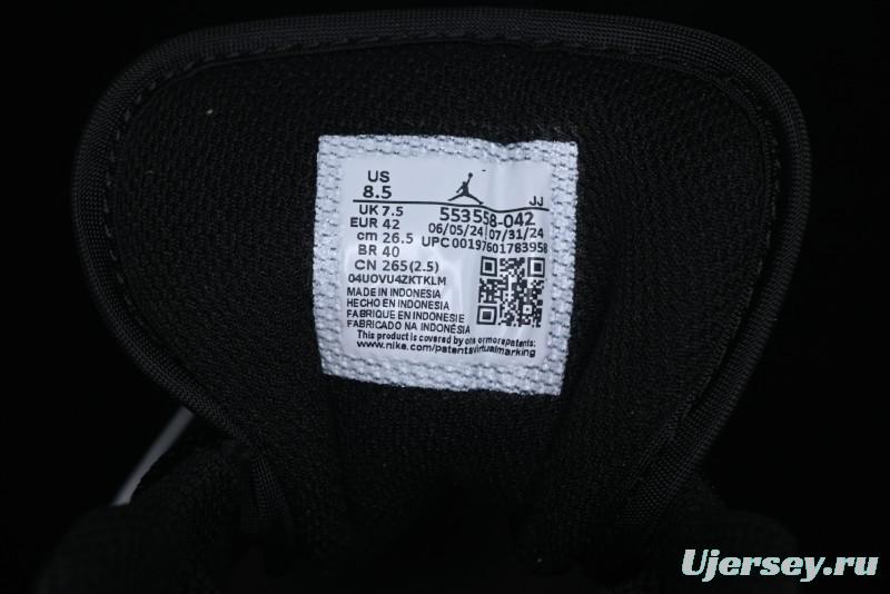 Nike Air Jordan 1 Low Retro Basketball Shoes Black Blue - 553558-042