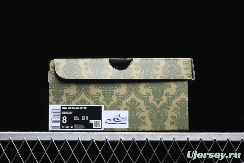 Nike SB Dunk Low Gucci Collaboration - Small Bee Pattern White Swoosh Anniversary High-End Custom Low-Top Casual Sneakers - FC1688-195