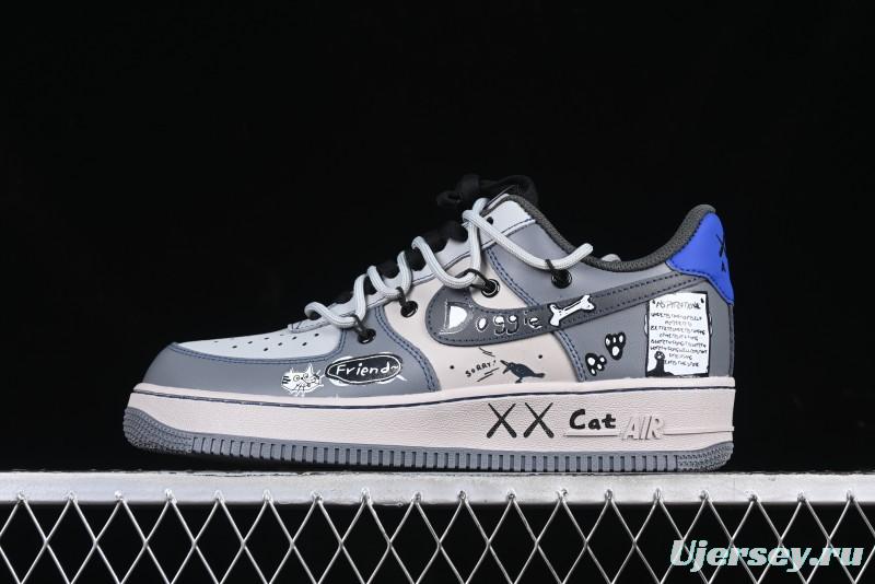 Nike Air Force 1 '07 Low British Blue Cat Casual Lace-Up Sneakers - KS6896-333