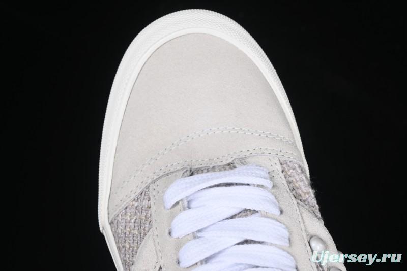 Vans Knu Skool Pearl White Grey Low Top Casual Skate Shoes - VN0007QDBGE