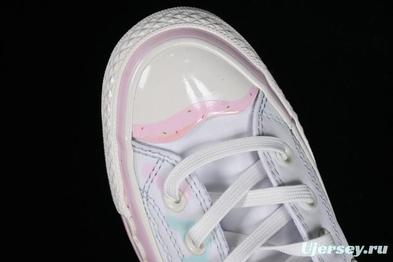 Converse Chuck 1970s Ice Cream Fun White Pink High Top Canvas Sneakers - A10947C