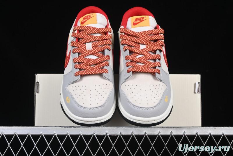 Nike SB Dunk Low Year of the Snake Series Monogram Red Swoosh Anniversary Custom Low-Top Casual Skate Shoes - DJ2024-081