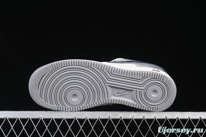 Nike Air Force 1 '07 Low The North Face Collaboration Grey Blue Double Swoosh Casual Sneakers - XS1958-520
