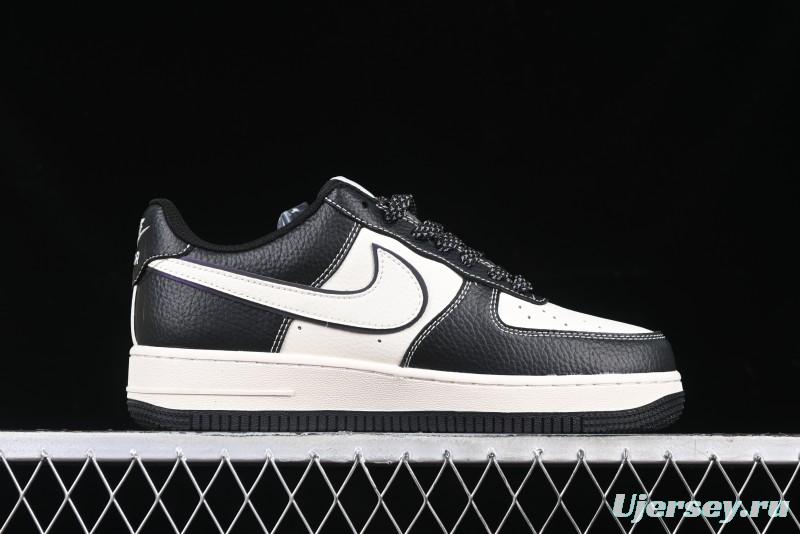 Nike Air Force 1 '07 Low Stussy Collaboration Black & White Swoosh Casual Sneakers - XZ6188-081