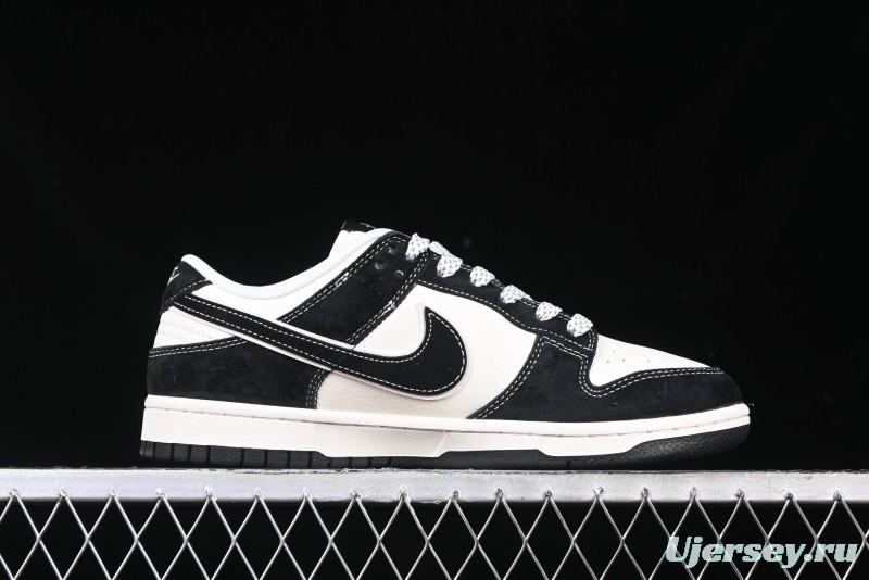 Nike SB Dunk Low Stussy x Gucci Triple Collaboration - Irregular Black Swoosh Anniversary Custom Low-Top Casual Sneakers - FC1688-196