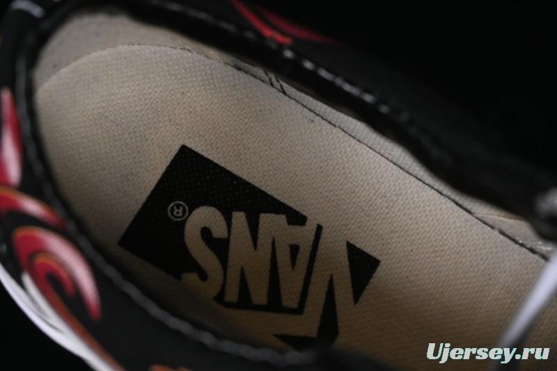 Vans Old Skool Flame Red Low-Top Casual Skate Shoes - VN000CQDBA5