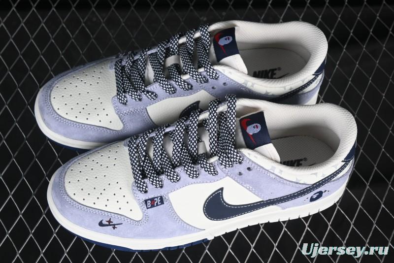Nike SB Dunk Low BAPE Collaboration Light Blue Two-Tone Anniversary Custom Low-Top Casual Skate Shoes - DJ2024-103