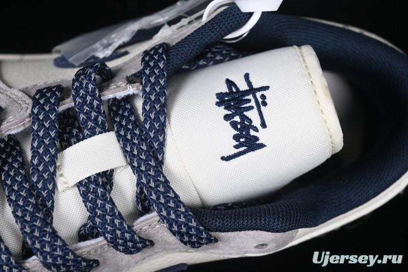 Nike Air Jordan 1 Low Stussy Collaboration Blue Suede Retro Basketball Shoes - SJ9950-035