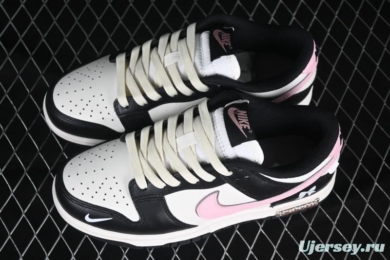 Nike SB Dunk Low Butterfly Bow Black White Pink Low-Top Casual Skate Shoes - BP1220-009
