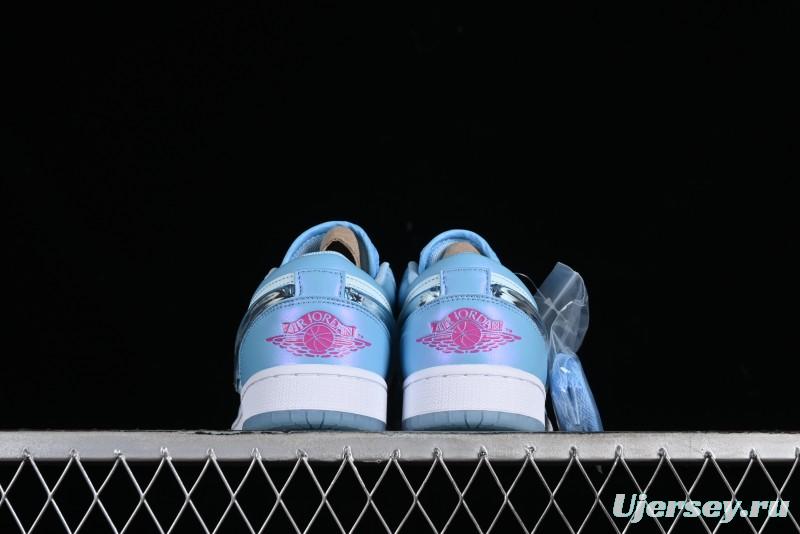 Nike Air Jordan 1 Low Custom Black Green Casual Sneakers - FN7366-400