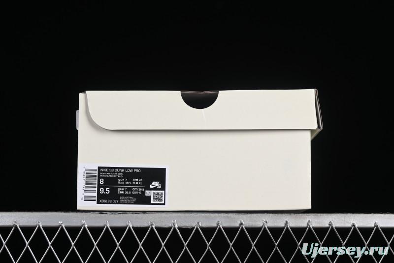 Nike SB Dunk Low BAPE Collaboration - Off-White Mini Blue Swoosh Anniversary High-End Custom Low-Top Casual Sneakers - XD6188-027