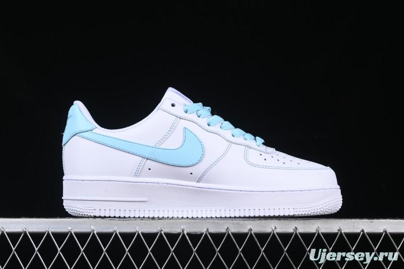 Nike Air Force 1 '07 Low Casual Sneakers with White & Blue Swoosh - CW2288-026
