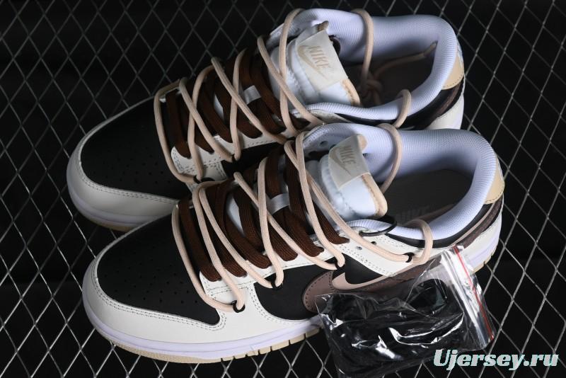Nike Dunk Low Chestnut Letter High Street Black Brown Deconstructed SB Strap Low Top Casual Skate Shoes - DV0831-003