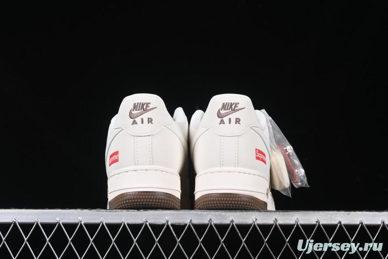 Nike Air Force 1 '07 Low Supreme Collaboration - Beige/Brown Colorway Low-Top Casual Sneakers BB7577-215
