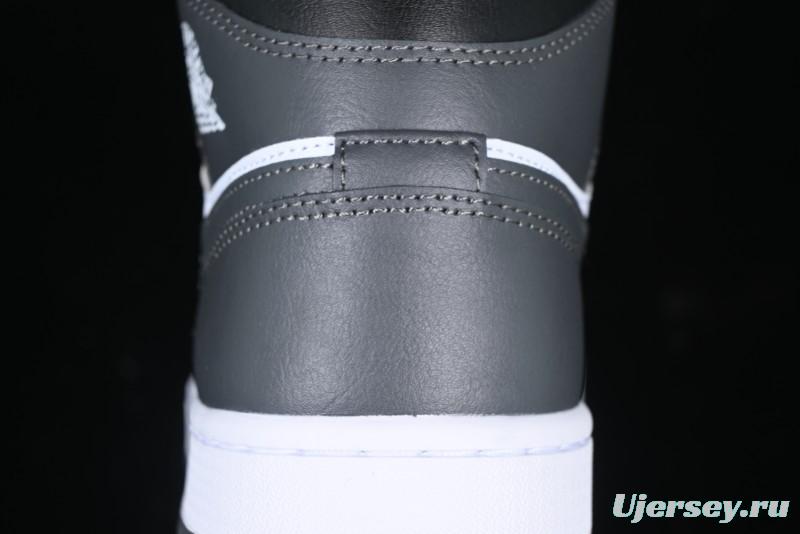 Nike Air Jordan 1 Mid AJ1 White Black Gray Culture Leisure Sneakers - DQ8426-001