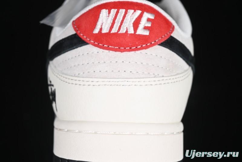 Nike SB Dunk Low Stussy Collaboration Black Blue Suede Anniversary Custom Low-Top Casual Skate Shoes - XS1086-013