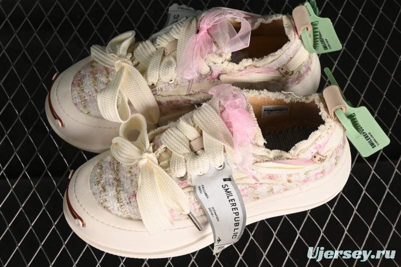 SMILEREPUBLIC SMILE Collection Canvas Sneakers with Thick Sole and Open Toe Design - G.D4