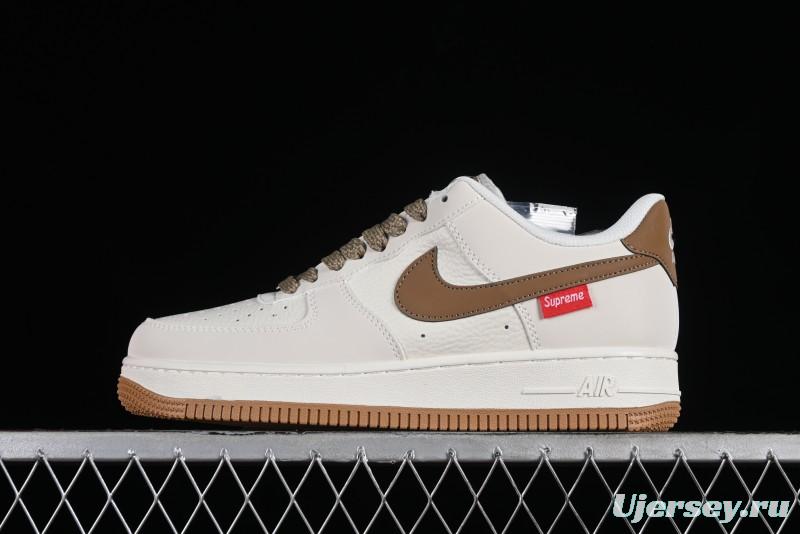 Supreme x Nike Air Force 1 '07 Low Skateboarding Shoes - Coffee Brown - HD1968-019