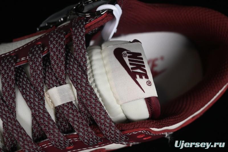 Nike SB Dunk Low Stussy Collaboration - Burgundy Starry Sky Anniversary High-End Custom Low-Top Casual Skate Shoes - BB9898-001