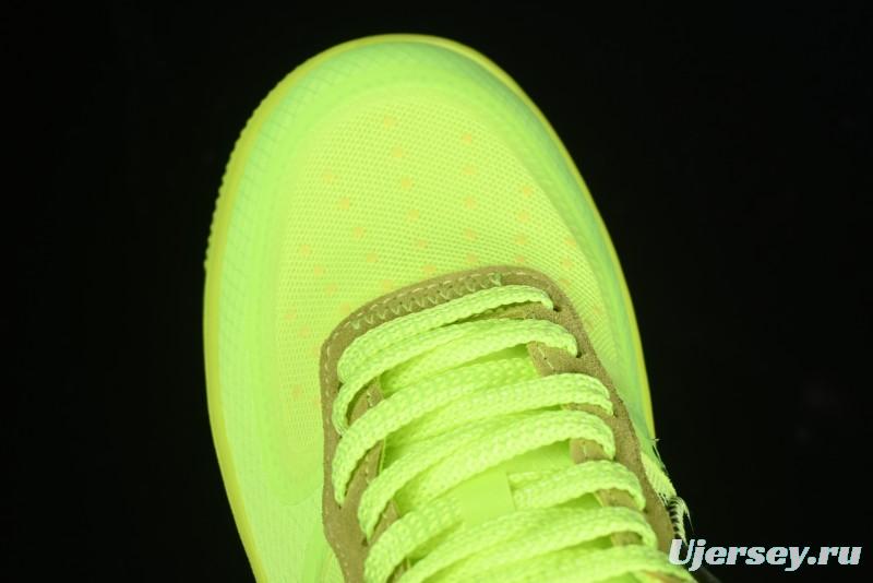 Nike Off White x Air Force 1 Low OW Collaboration Transparent Yellow Sneakers - AO4606-700