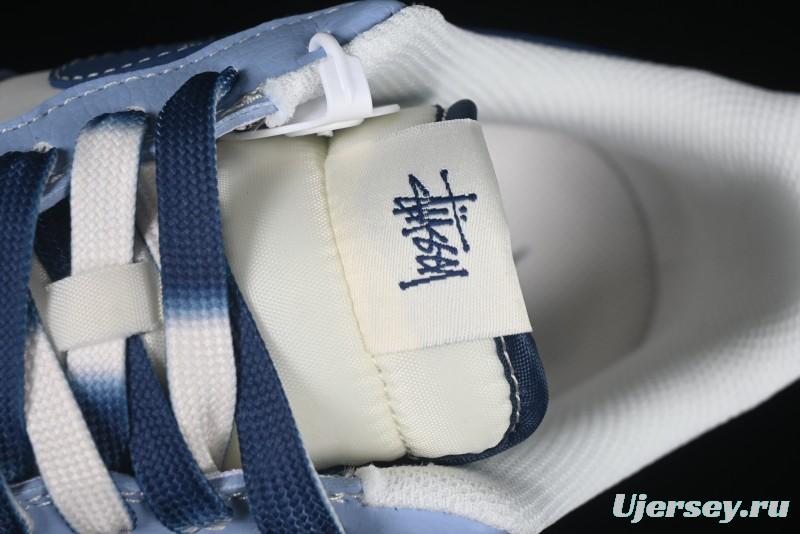 Nike Air Force 1 '07 Low Stussy Collaboration Dual-Tone Sky Blue Low-Top Casual Sneakers - XS1958-516