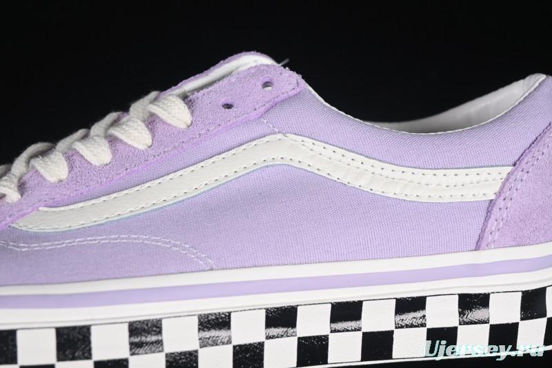 Vans Old Skool Reissue 136 Purple Checkerboard Retro Canvas Shoes - VN000MT6E3N