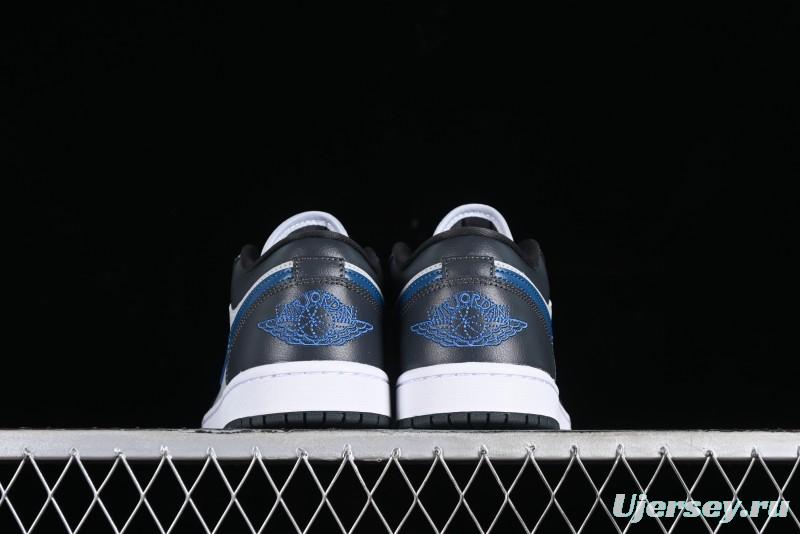 Nike Air Jordan 1 Low AJ1 Black Grey Blue Hook Basketball Shoes - DC0774-040