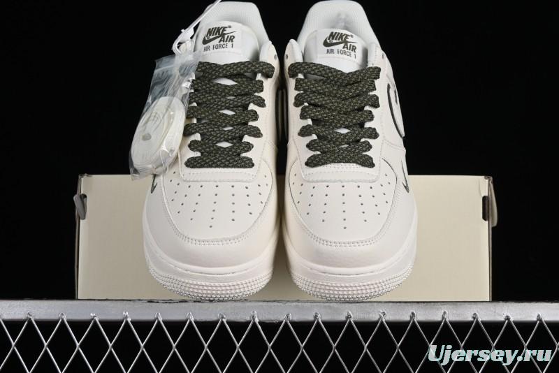 Nike Air Force 1 '07 Low Classic Military Green Mini Swoosh Starry Sky Casual Sneakers - MJ0319-022