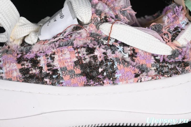 SMILEREPUBLIC SMILE Canvas Sneakers with Cut Wool Fringe and Unique Weaving - G.D4