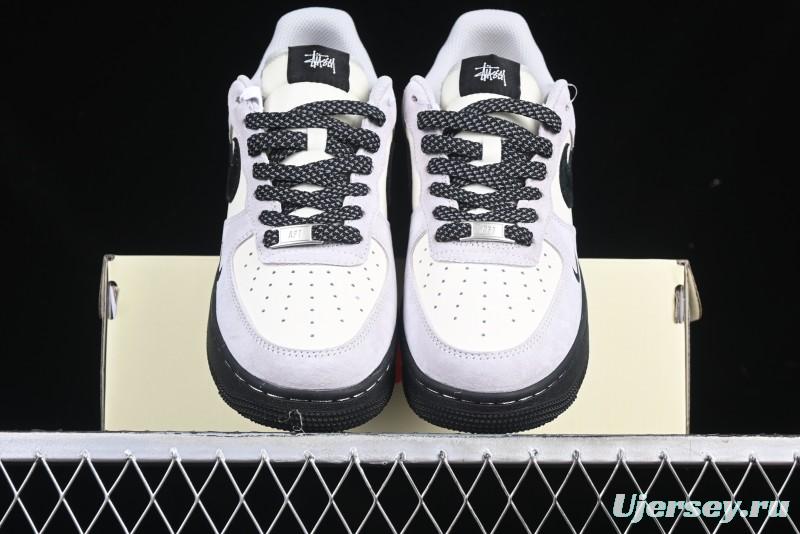 Nike Air Force 1 '07 Low Stussy Collaboration All Black Low-Top Casual Sneakers - XZ6188-195